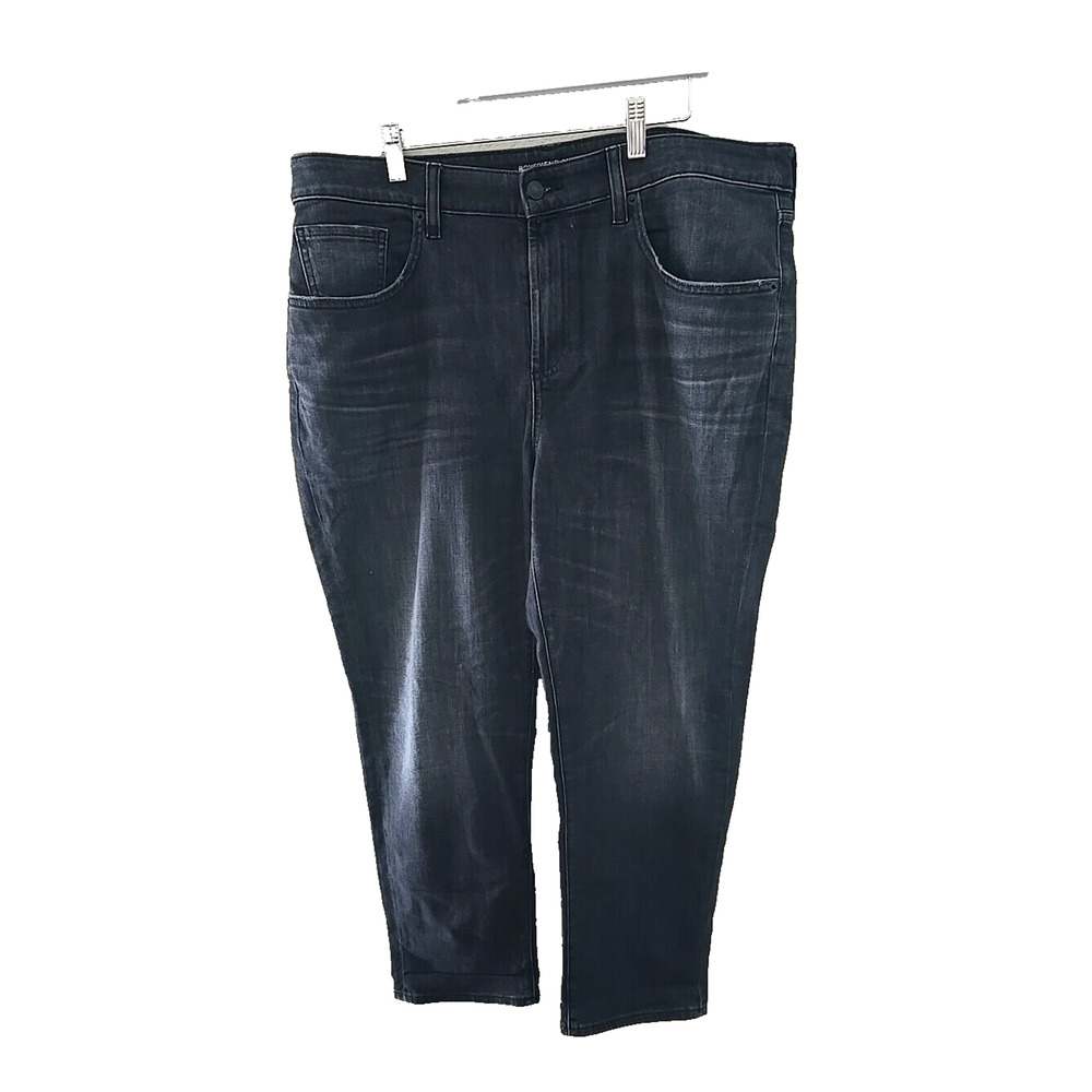 Chico's Black Denim Boyfriend High Rise Ankle Dark Wash Jeans Womans‎ Size 14R